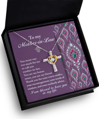 Load image into Gallery viewer, Mother in Law Cross Necklace - Words Of Wisdom
