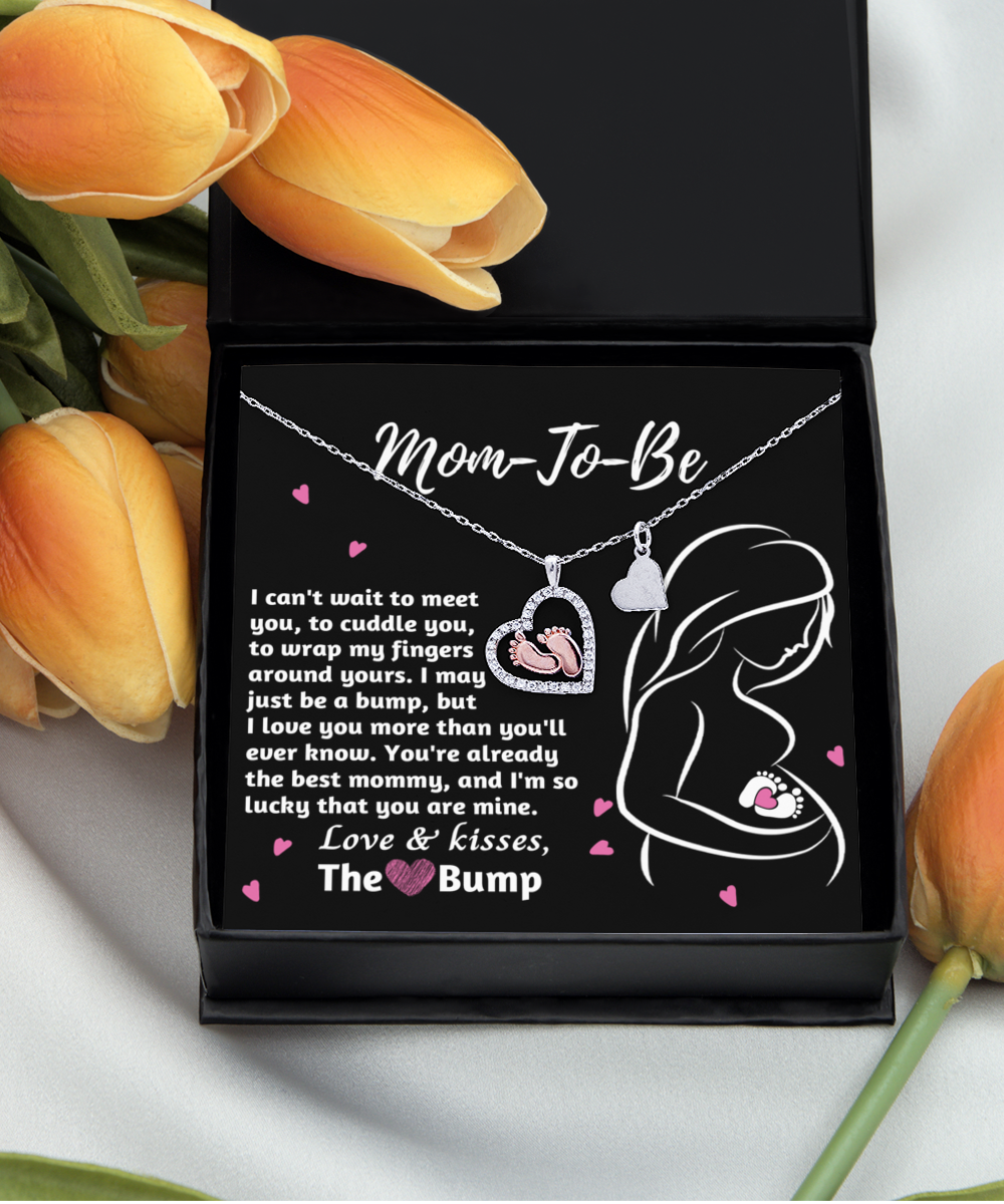 Mom To Be Baby Feet Necklace - Best Mommy