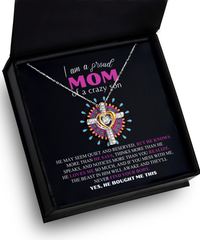 Load image into Gallery viewer, Proud Mom Of A Crazy Son - Cross Necklace
