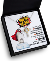 Load image into Gallery viewer, Super Mom Cross Necklace - Thank You
