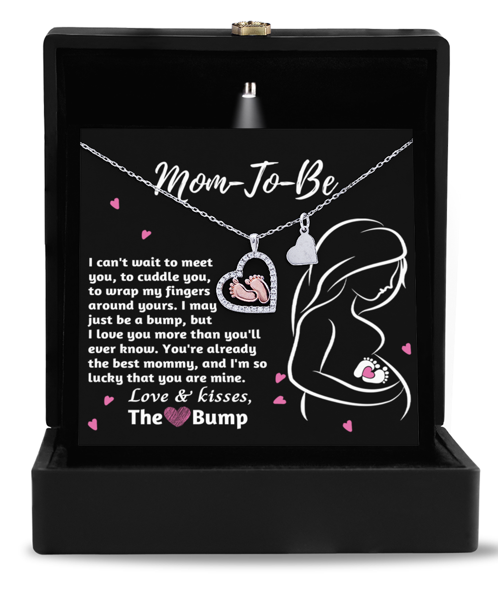 Mom To Be Baby Feet Necklace - Best Mommy