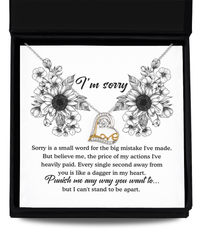Load image into Gallery viewer, I&#39;m Sorry Heart Necklace - Small Word
