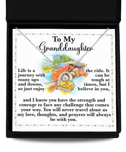 Granddaughter Heart Necklace - Never Travel Alone