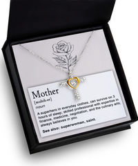 Load image into Gallery viewer, Mom Cross Necklace - Mother Superhero
