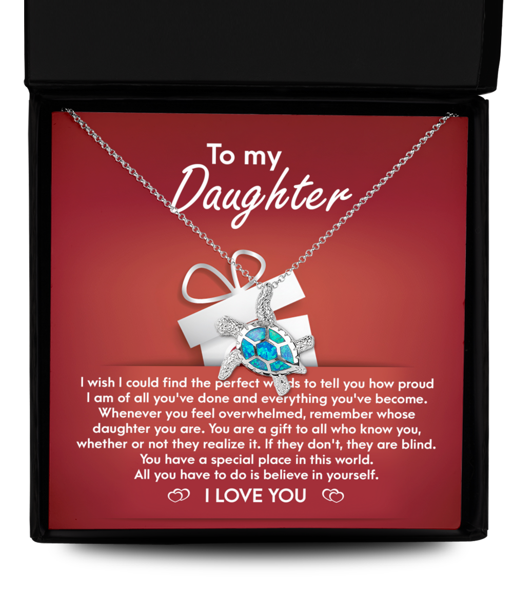 To My Daughter - Turtle Necklace Gift