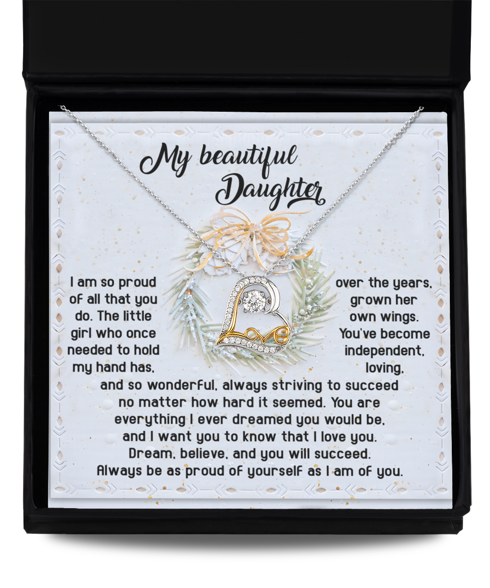 Daughter Heart Necklace - Proud Of Yourself