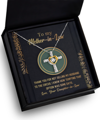 Load image into Gallery viewer, Mother in Law Cross Necklace - Thank You
