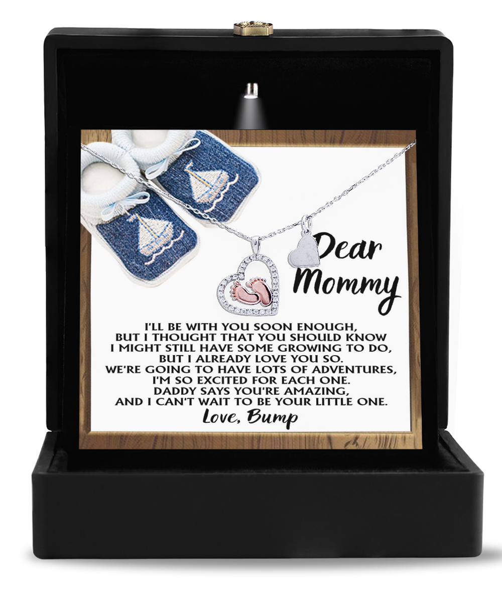Mom To Be Baby Feet Necklace - You Are Amazing