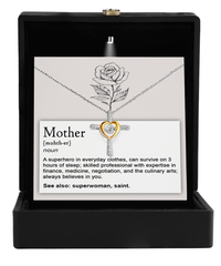 Load image into Gallery viewer, Mom Cross Necklace - Mother Superhero
