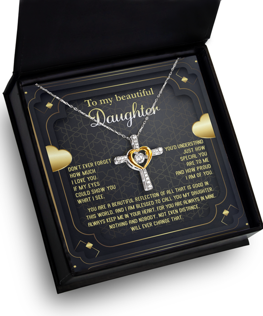 Daughter Cross Necklace - Beautiful Reflection