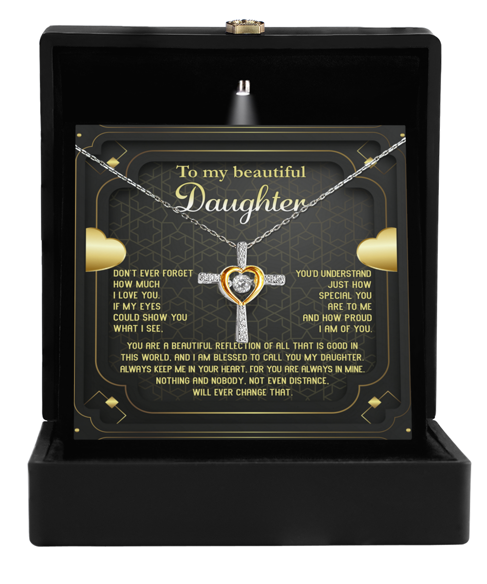 Daughter Cross Necklace - Beautiful Reflection