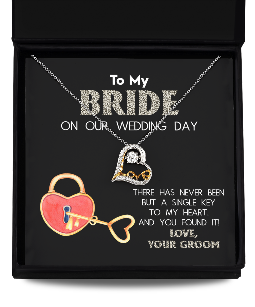 Bride Heart Necklace - Single Key