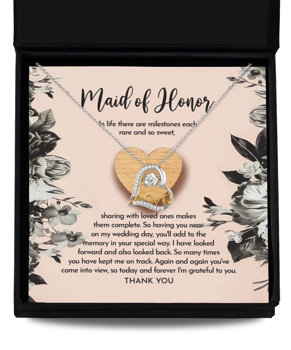 Maid of Honor Heart Necklace - My Wedding Day