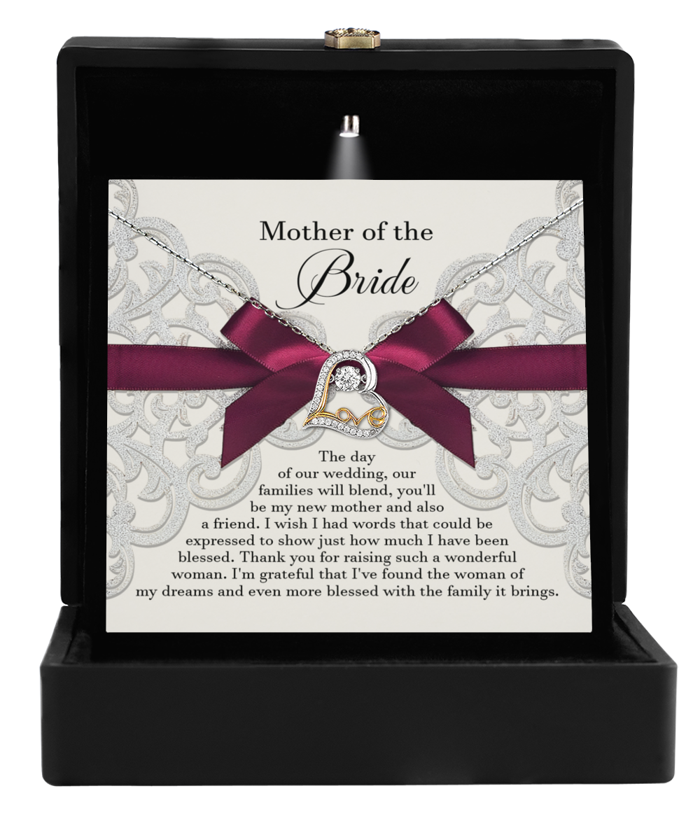 Bride's Mom Heart Necklace - My New Mother