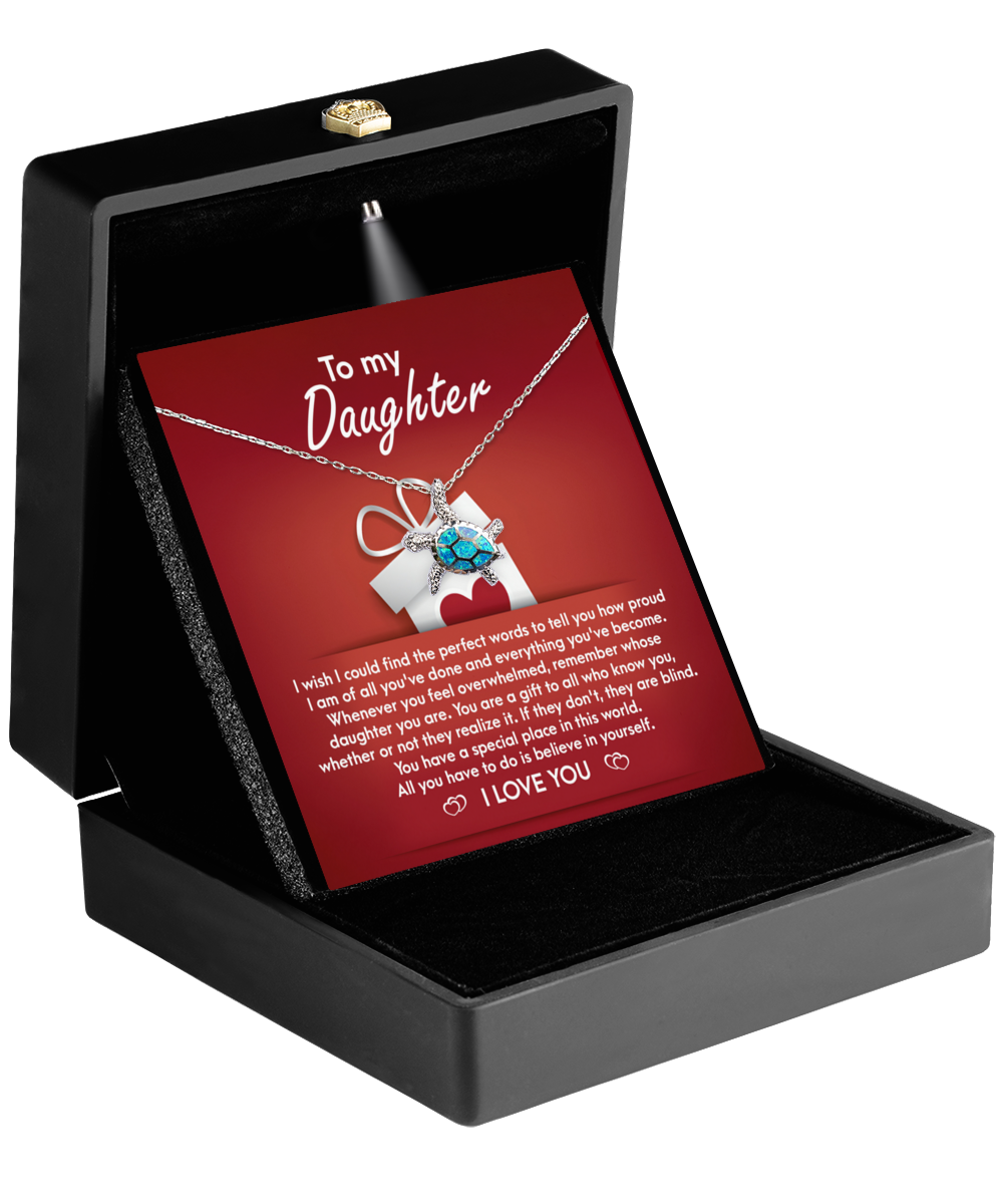 To My Daughter - Turtle Necklace Gift