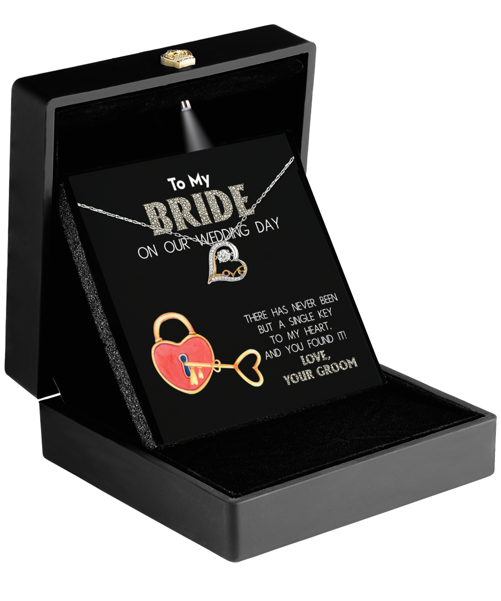 Bride Heart Necklace - Single Key