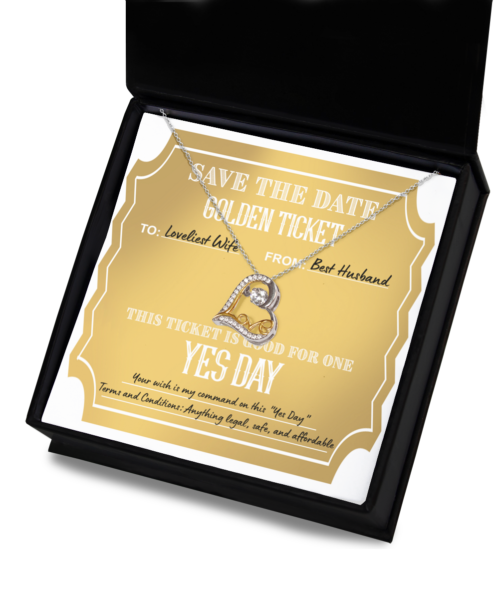 Wife Heart Necklace - Golden Ticket