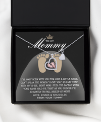 Load image into Gallery viewer, Mama To Be Baby Feet Necklace - I Love You
