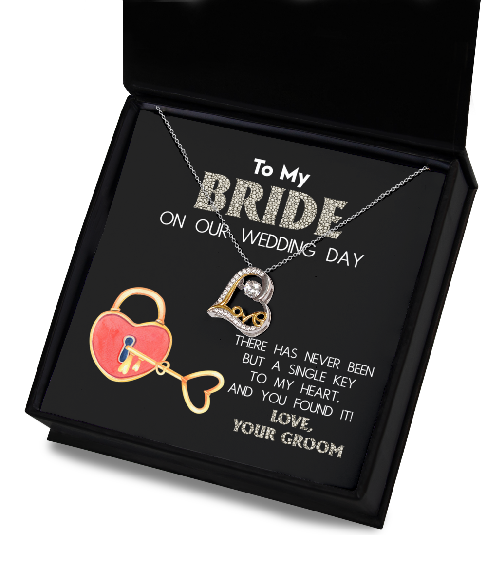 Bride Heart Necklace - Single Key