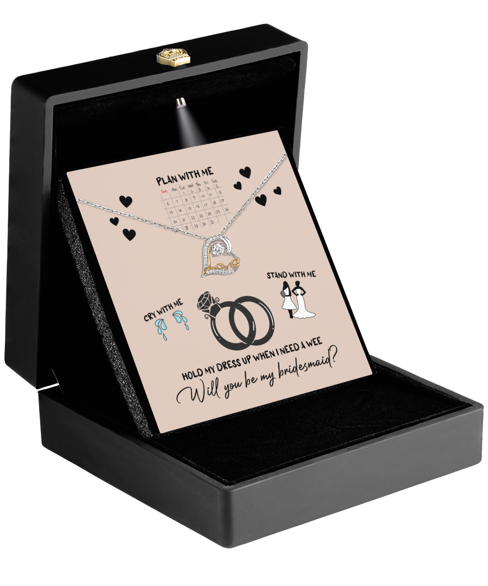 Will You Be My Bridesmaid - Heart Necklace