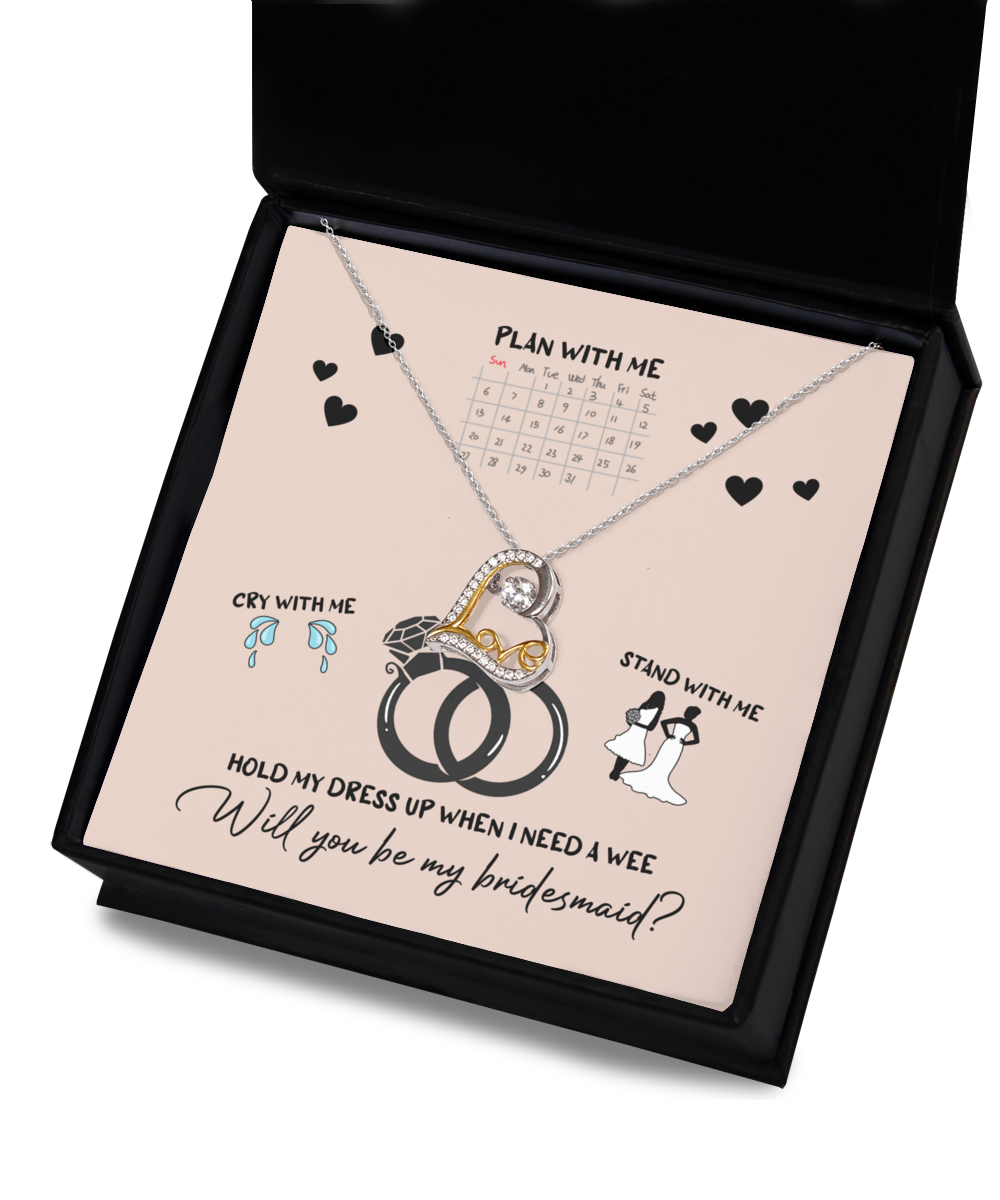 Will You Be My Bridesmaid - Heart Necklace