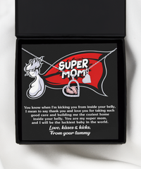 Load image into Gallery viewer, Mama To Be Baby Feet Necklace - Super Mom
