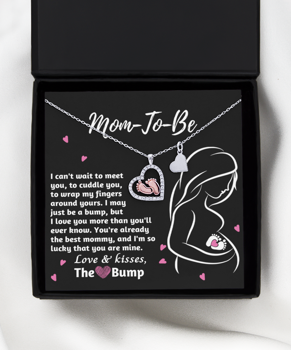 Mom To Be Baby Feet Necklace - Best Mommy
