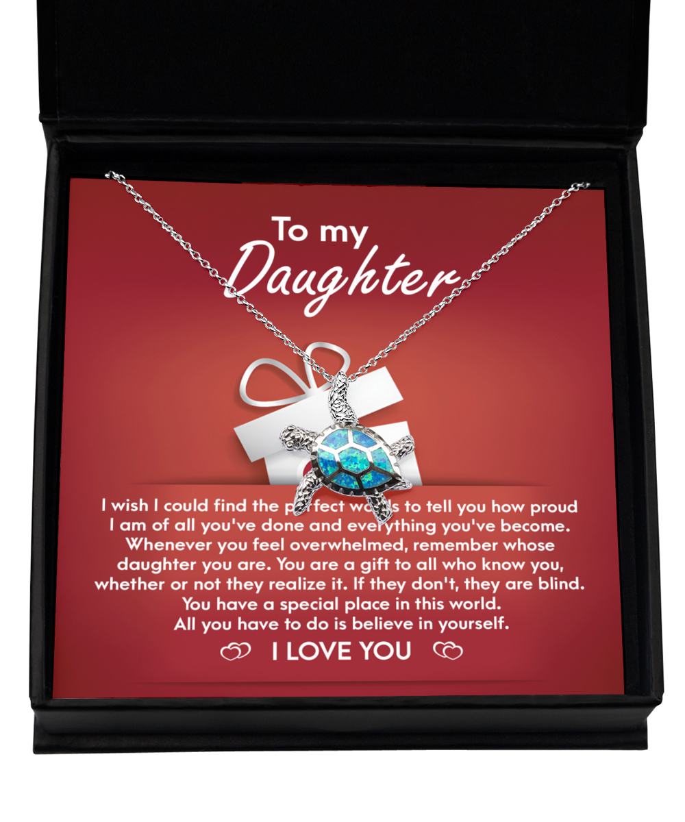 To My Daughter - Turtle Necklace Gift