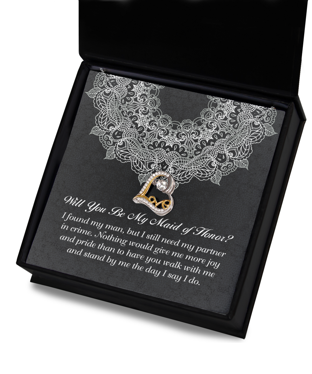 Maid of Honor Heart Necklace - Partner in Crime