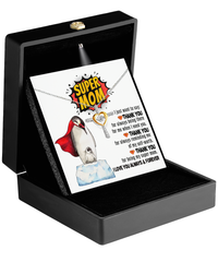 Load image into Gallery viewer, Super Mom Cross Necklace - Thank You
