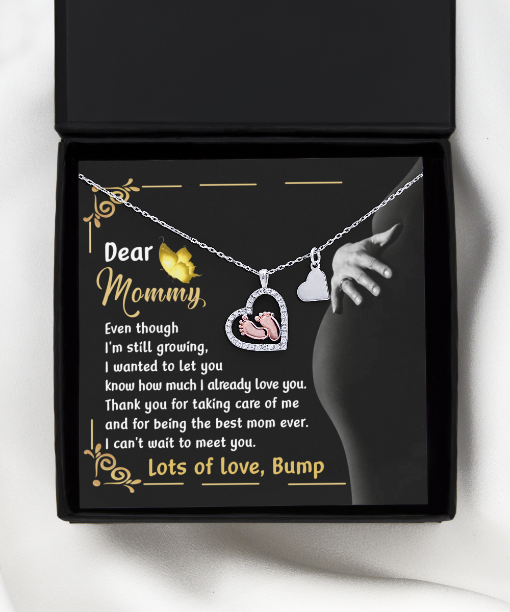 Mama To Be Baby Feet Necklace - Best Mom Ever