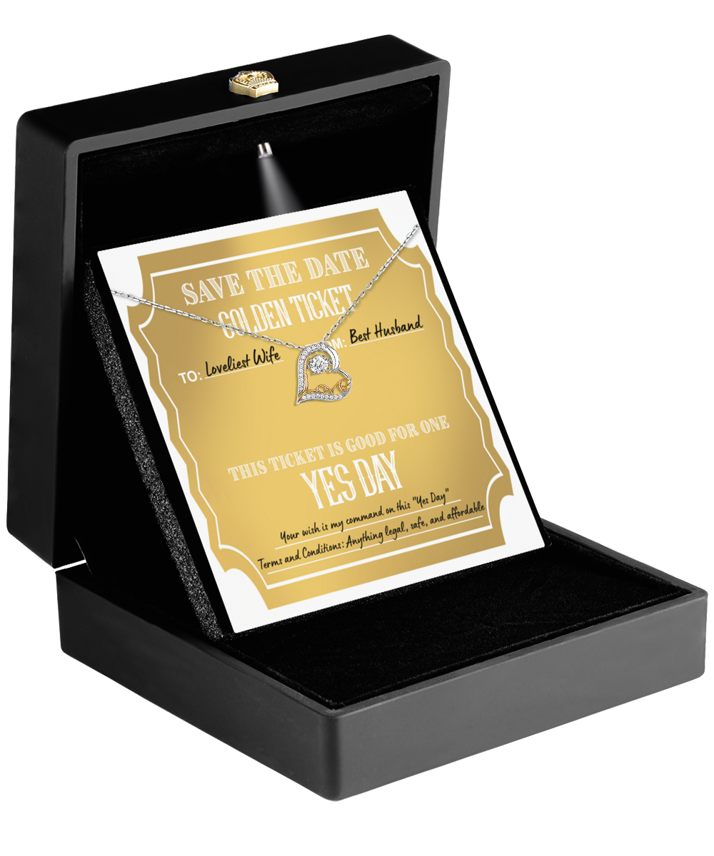 Wife Heart Necklace - Golden Ticket