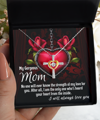 Load image into Gallery viewer, Mom Cross Necklace - Heard Your Heart
