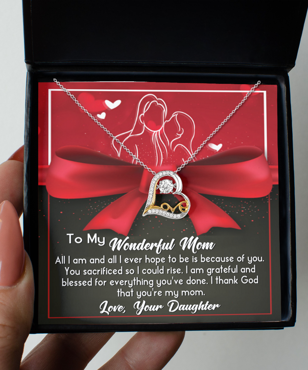 Mom Heart Necklace - Because Of You