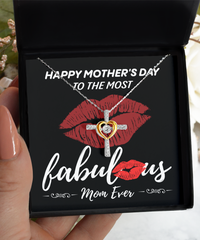 Load image into Gallery viewer, Mom Cross Necklace - Most Fabulous
