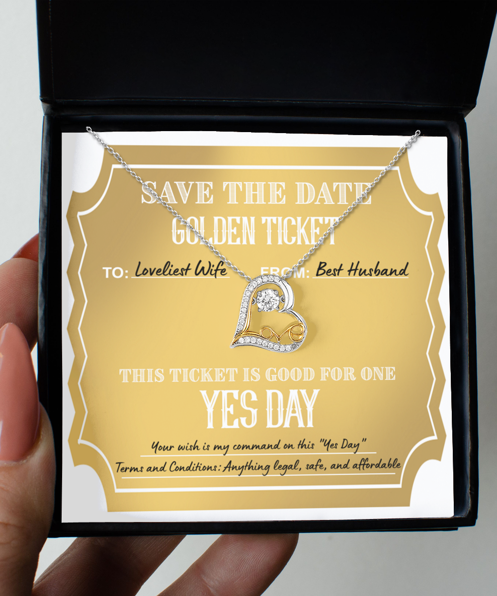 Wife Heart Necklace - Golden Ticket