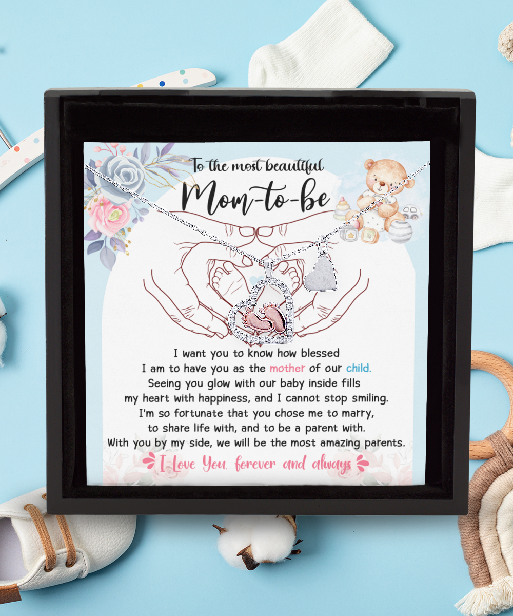 Mom To Be Baby Feet Necklace - You Chose Me