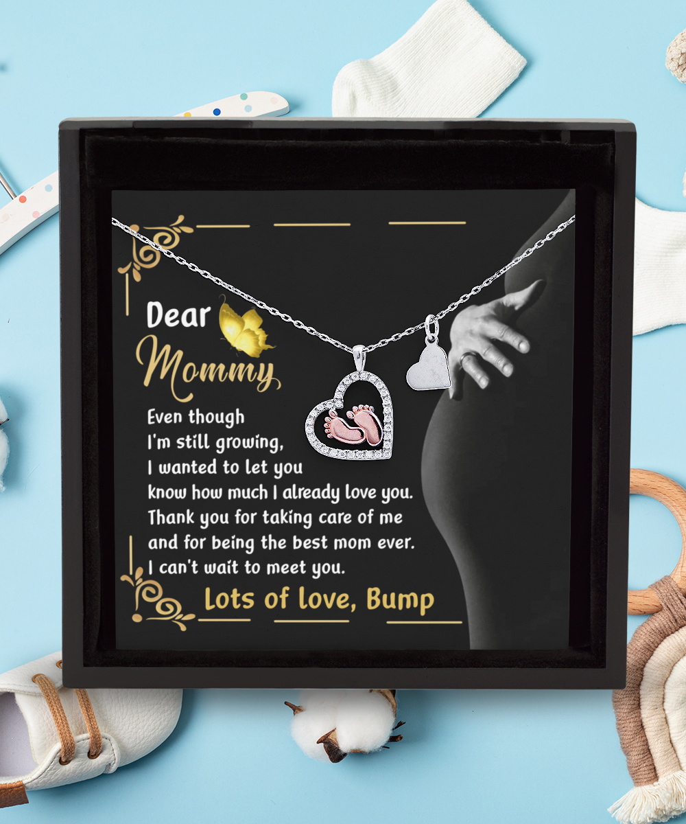 Mama To Be Baby Feet Necklace - Best Mom Ever