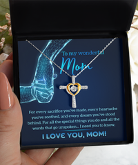 Load image into Gallery viewer, Mom Cross Necklace - Stood Behind
