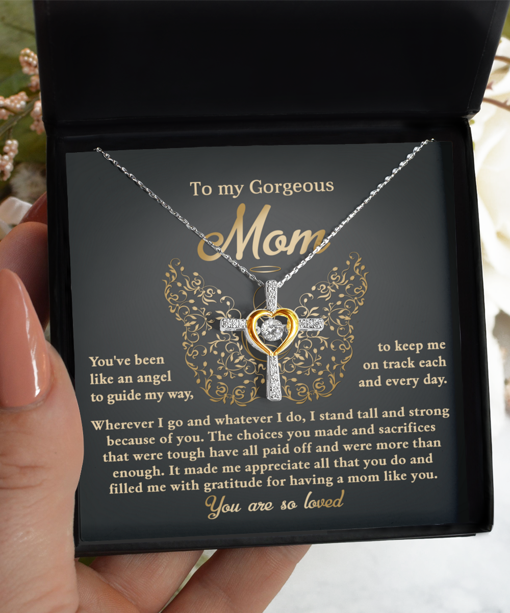 Mom Cross Necklace - Like An Angel