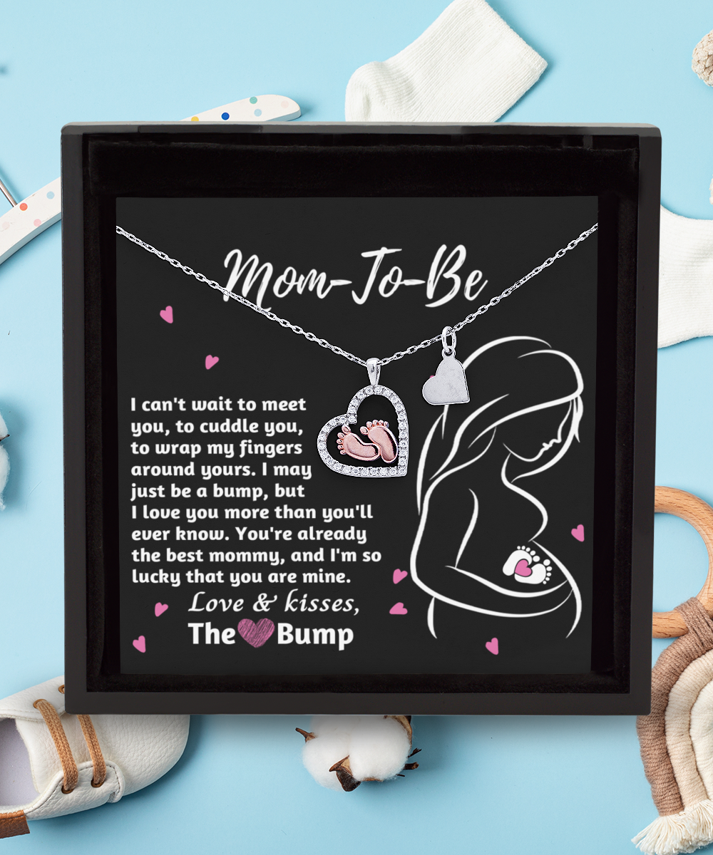 Mom To Be Baby Feet Necklace - Best Mommy