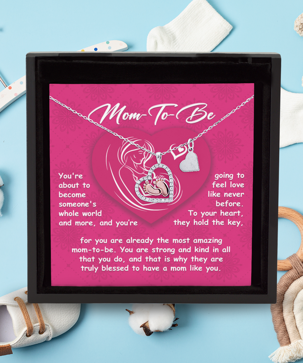 Mom To Be Baby Feet Necklace - Whole World