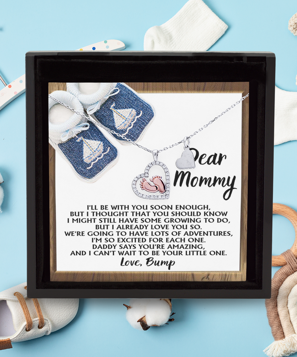 Mom To Be Baby Feet Necklace - You Are Amazing