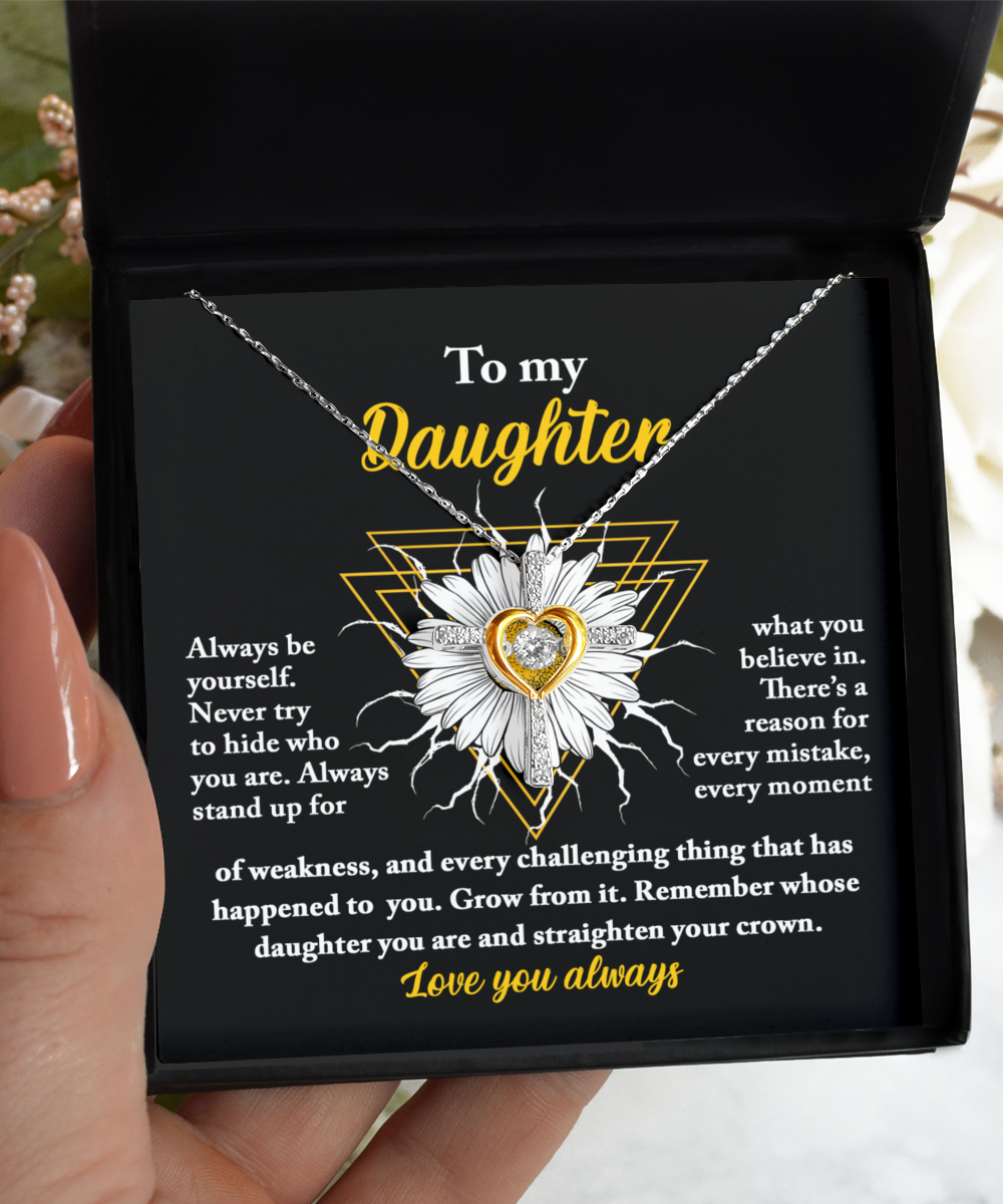 Daughter Cross Necklace - Be Yourself