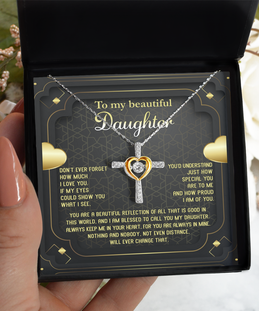 Daughter Cross Necklace - Beautiful Reflection