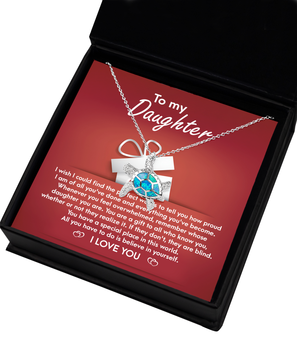 To My Daughter - Turtle Necklace Gift