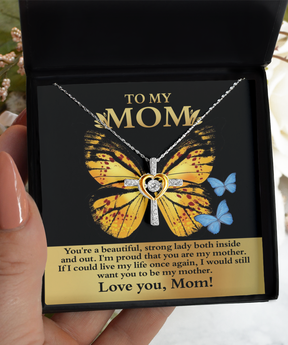 Mom Cross Necklace - Strong Lady