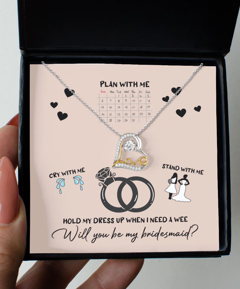 Will You Be My Bridesmaid - Heart Necklace