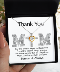 Load image into Gallery viewer, Mom Cross Necklace - Thank You
