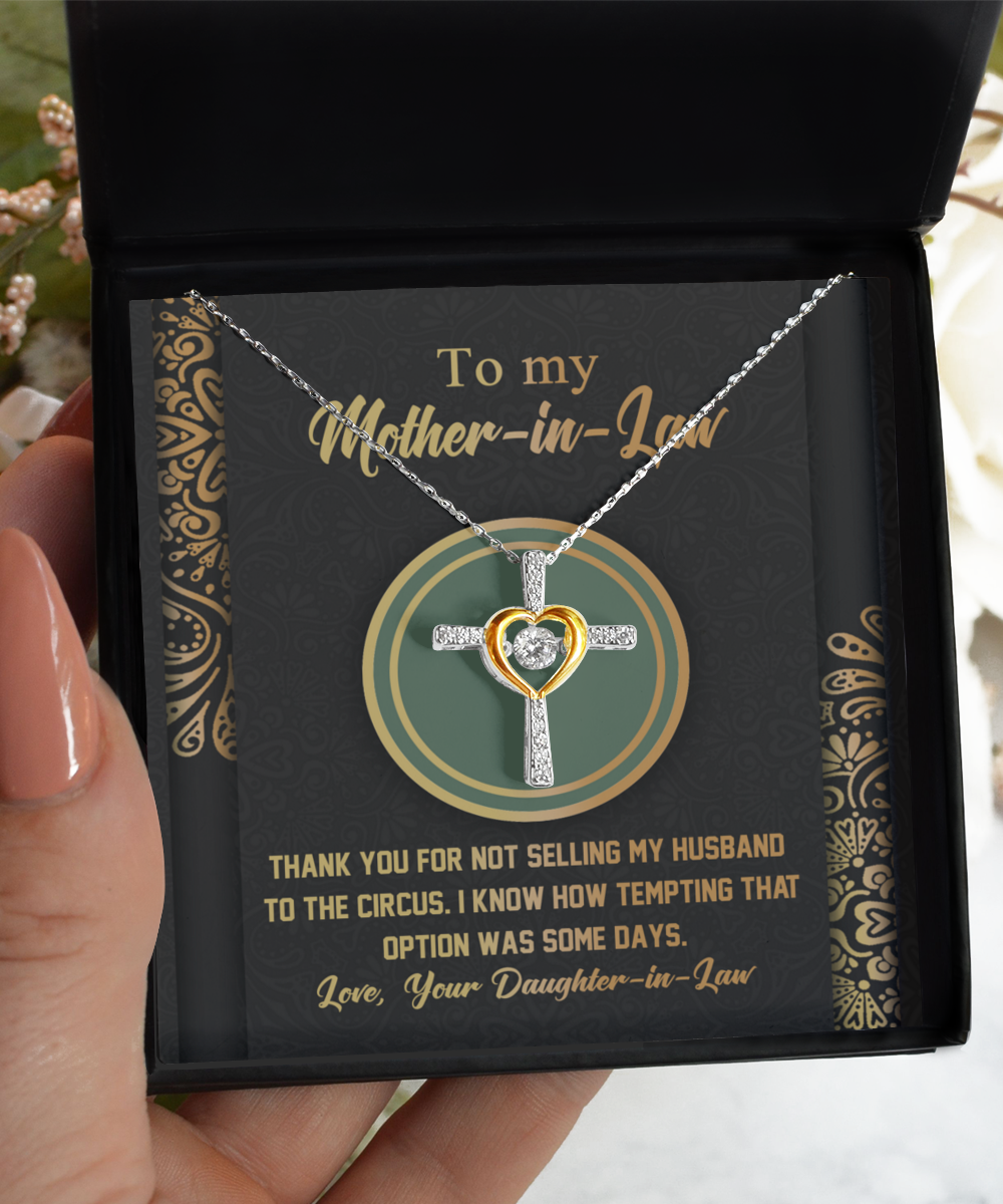 Mother in Law Cross Necklace - Thank You